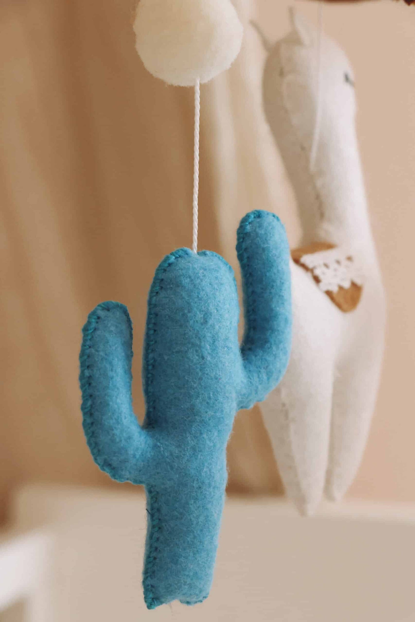 Handmade Lama baby mobile-6