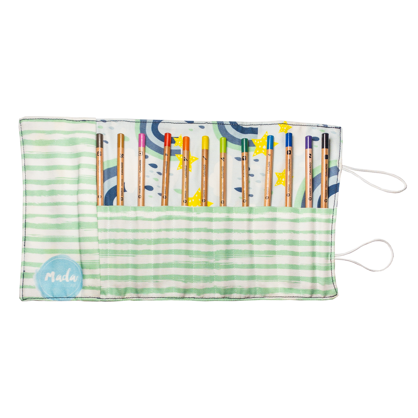 Blue Rainbow Long Pencil Case-2