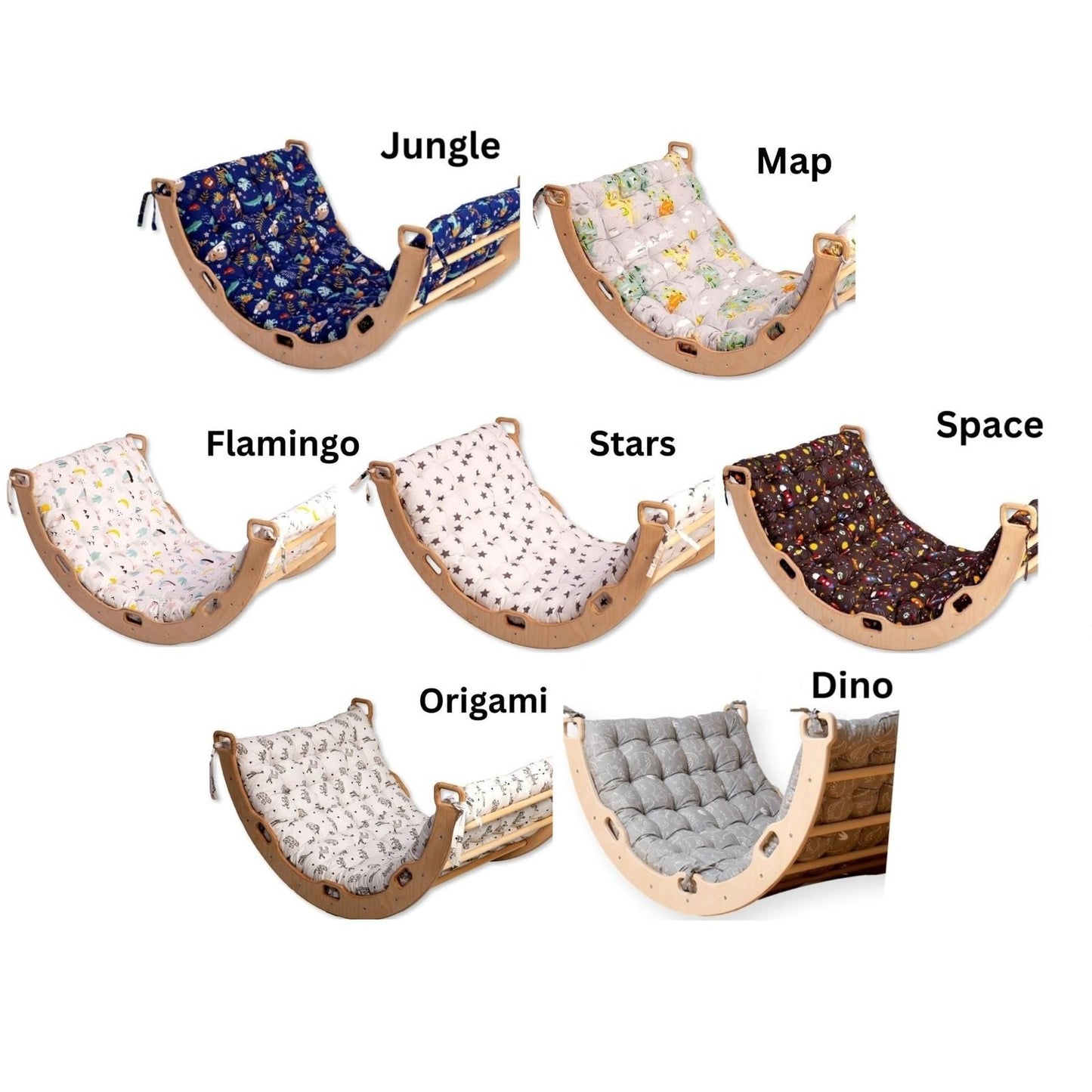 Medium Montessori Climbing Arch/Rocker with Pillow & Ramp Set-3