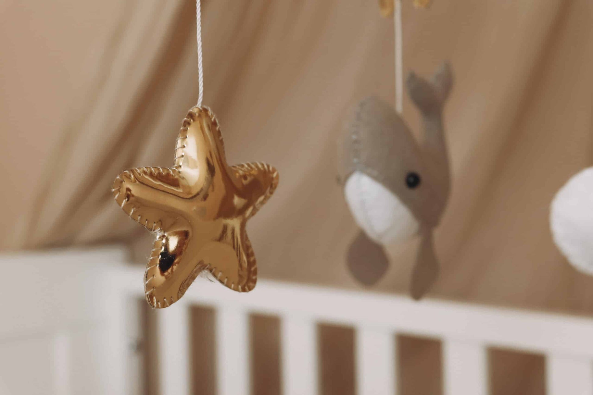 Handmade Little Whales baby mobile-6