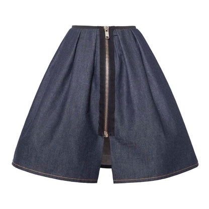 Blue Denim Skirt with Appliqué-3