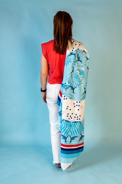 Super Towel Blue HummingBird-4