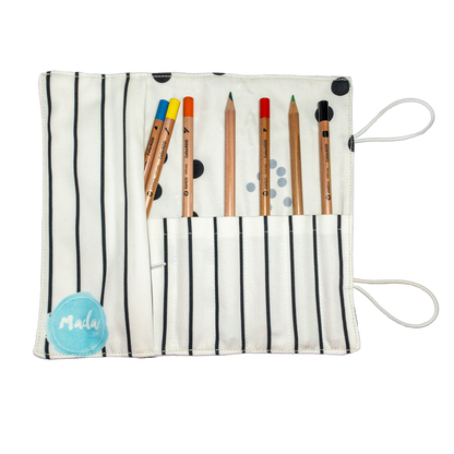 Gray Dots Small Pencil Case-4